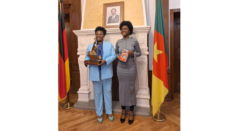 DR. PRISCILLIA MANJOH IN DER BOTSCHAFT KAMERUNS IN DEUTSCHLAND FÜR DEN GEWINN DES MOUNT CAMEROON LITERARY GRAND PRIZE 2023 GEEHRT